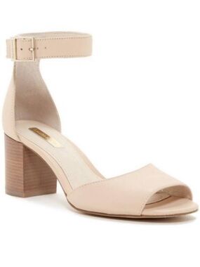 Louise et Cie Karisa Ankle Strap Block Heel Sandals - Nude 9